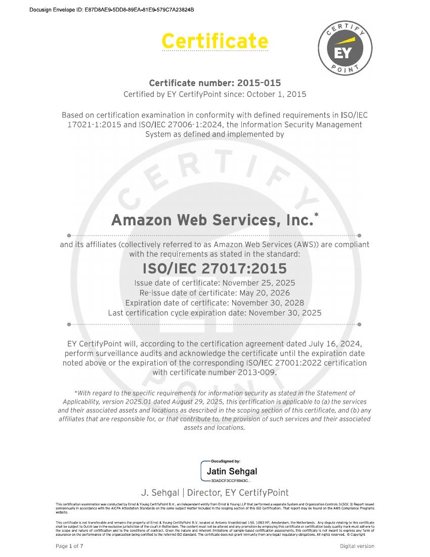 Vista previa de Certificación ISO/IEC 27017