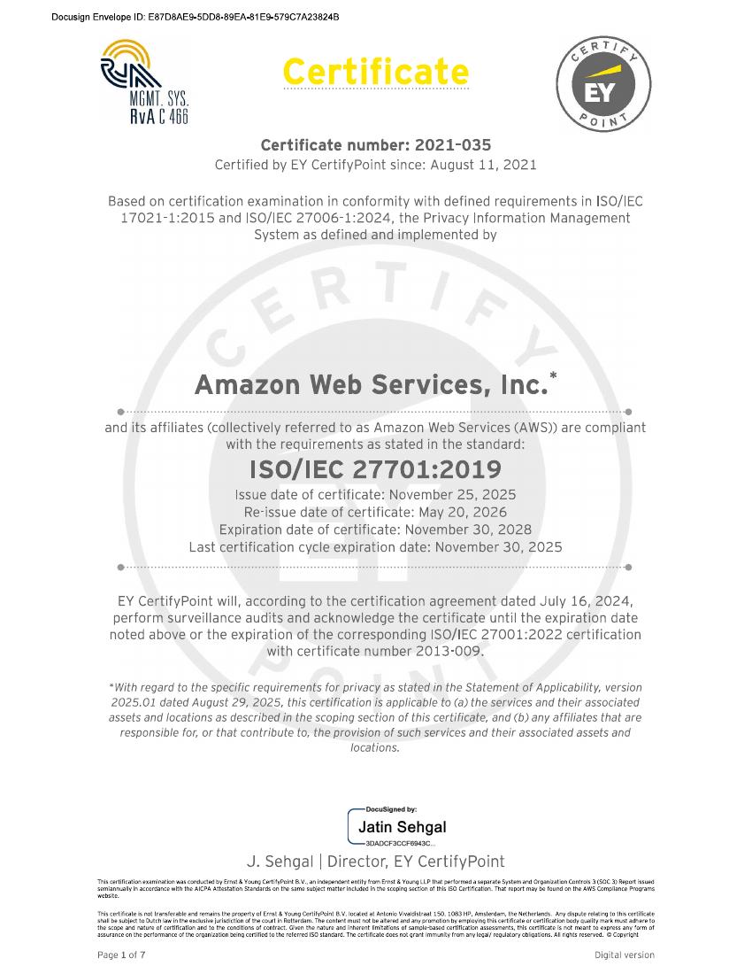 Vista previa de Certificación ISO/IEC 27701